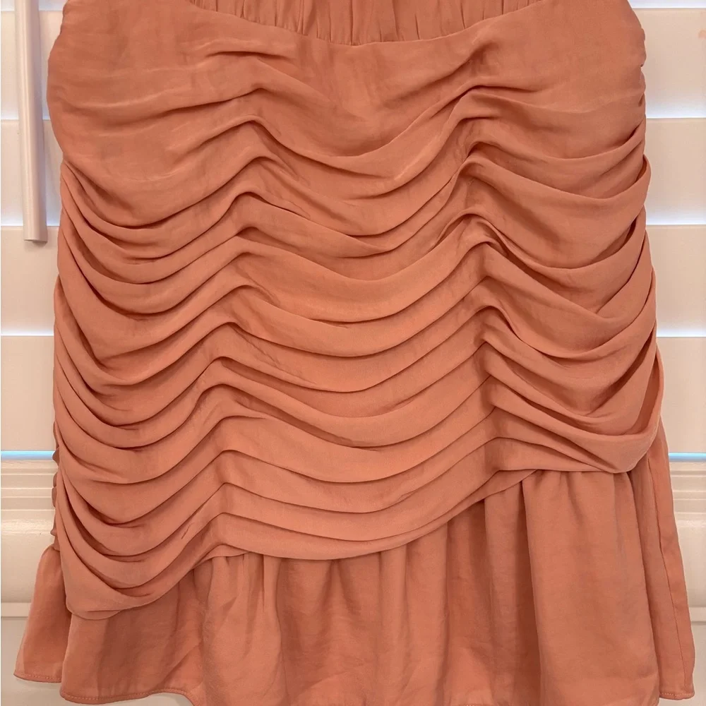 Naked Zebra Peach Ruched Mini Dress - Picture 4 of 8
